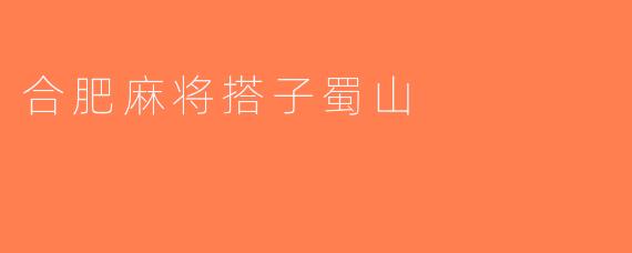 合肥麻将搭子蜀山