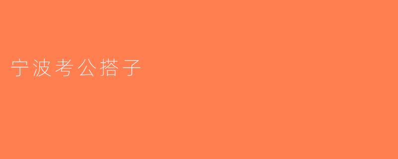 宁波考公搭子
