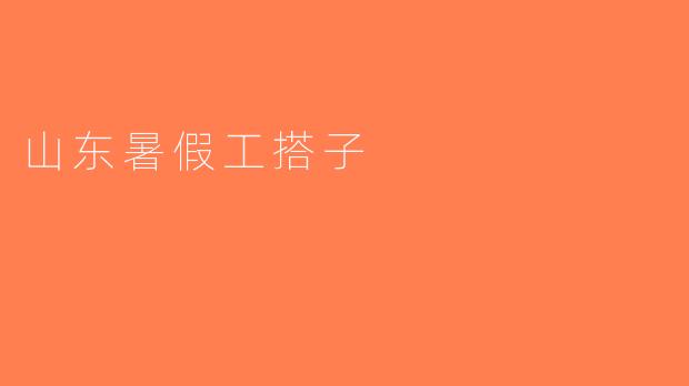 山东暑假工搭子