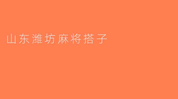 山东潍坊麻将搭子