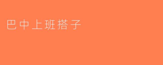 巴中上班搭子