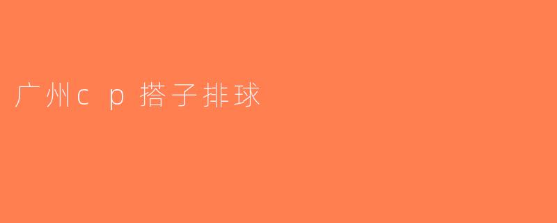 广州cp搭子排球