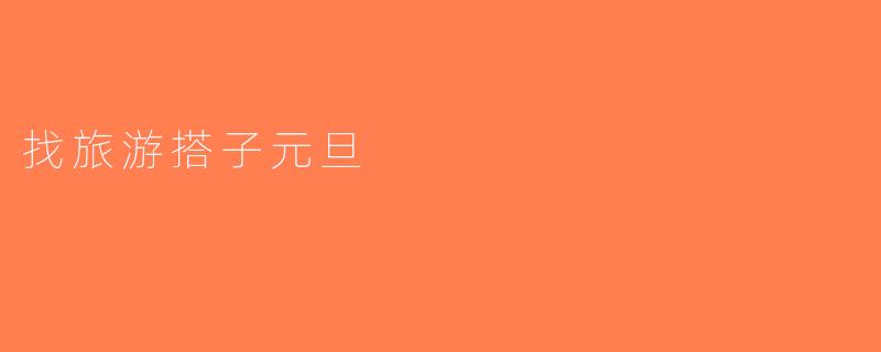 找旅游搭子元旦