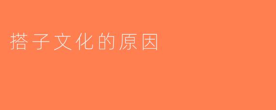 搭子文化的原因