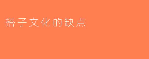 搭子文化的缺点