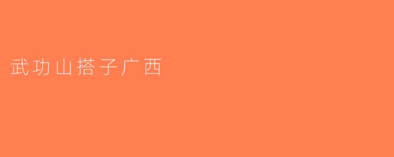 武功山搭子广西