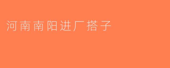 河南南阳进厂搭子
