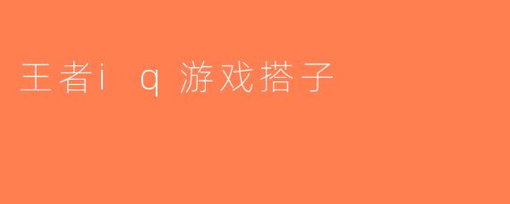 王者iq游戏搭子