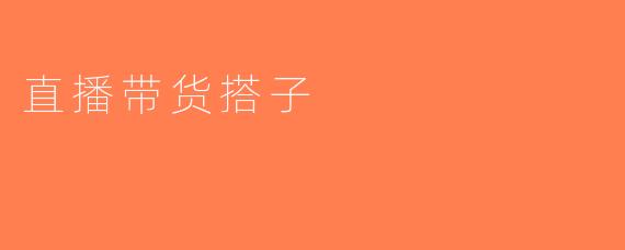 直播带货搭子