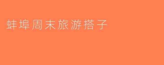 蚌埠周末旅游搭子