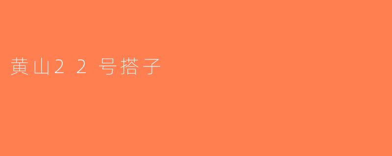 黄山22号搭子
