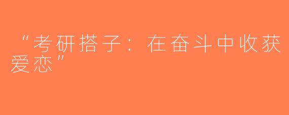 “考研搭子：在奋斗中收获爱恋”