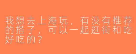 我想去上海玩，有没有推荐的搭子，可以一起逛街和吃好吃的？