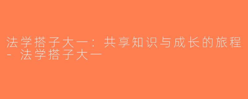 法学搭子大一：共享知识与成长的旅程-法学搭子大一