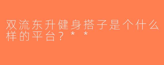 双流东升健身搭子是个什么样的平台？**