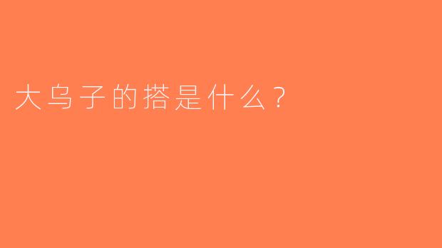 大乌子的搭是什么？  
