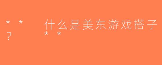 ** 什么是美东游戏搭子？  **