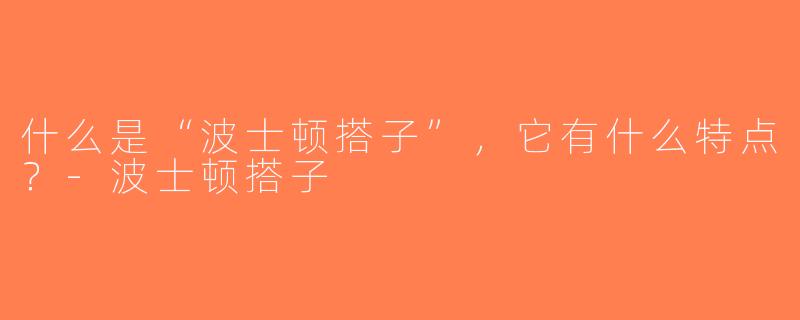 什么是“波士顿搭子”，它有什么特点？-波士顿搭子