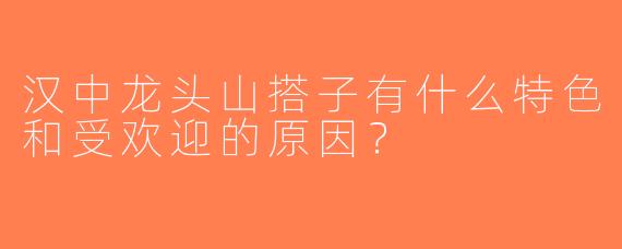 汉中龙头山搭子有什么特色和受欢迎的原因？