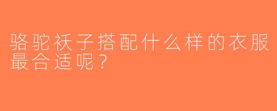 骆驼袄子搭配什么样的衣服最合适呢？