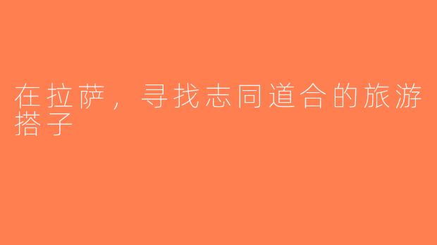 在拉萨，寻找志同道合的旅游搭子