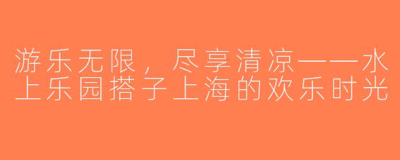 游乐无限，尽享清凉——水上乐园搭子上海的欢乐时光