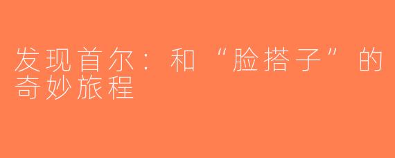 发现首尔：和“脸搭子”的奇妙旅程