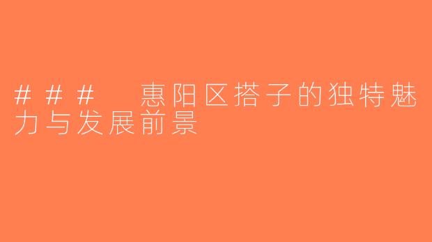 ### 惠阳区搭子的独特魅力与发展前景