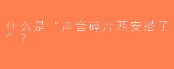 什么是“声音碎片西安搭子”？  
