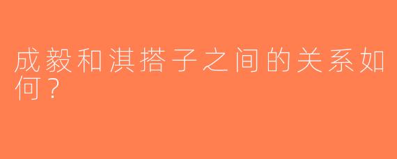 成毅和淇搭子之间的关系如何？