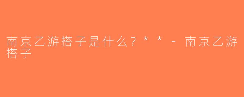南京乙游搭子是什么？**-南京乙游搭子