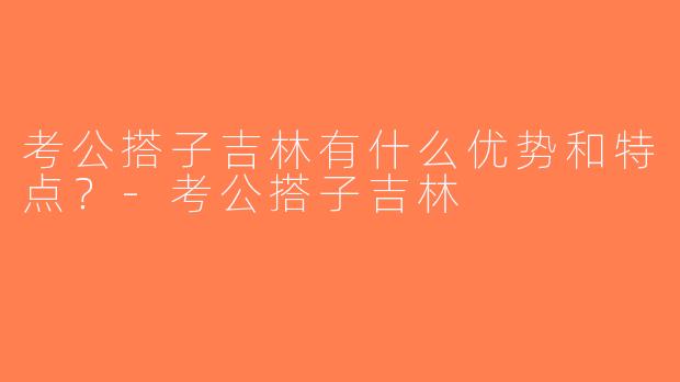 考公搭子吉林有什么优势和特点？-考公搭子吉林