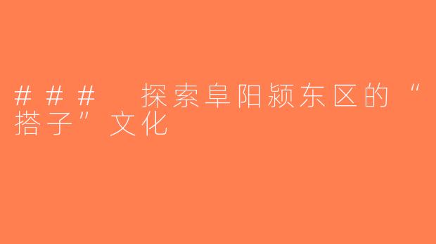 ### 探索阜阳颍东区的“搭子”文化