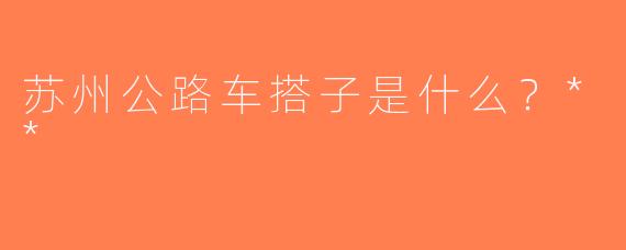 苏州公路车搭子是什么？**