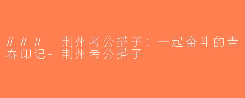 ### 荆州考公搭子：一起奋斗的青春印记-荆州考公搭子