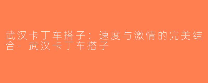 武汉卡丁车搭子：速度与激情的完美结合-武汉卡丁车搭子