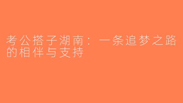 考公搭子湖南：一条追梦之路的相伴与支持