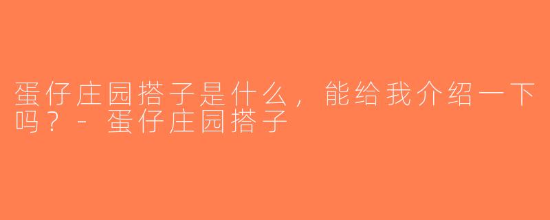 蛋仔庄园搭子是什么，能给我介绍一下吗？-蛋仔庄园搭子