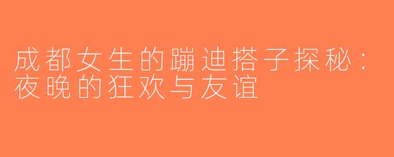 成都女生的蹦迪搭子探秘：夜晚的狂欢与友谊