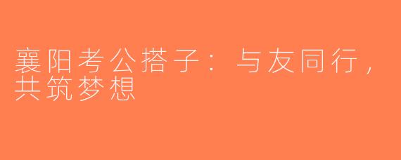 襄阳考公搭子：与友同行，共筑梦想