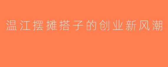 温江摆摊搭子的创业新风潮