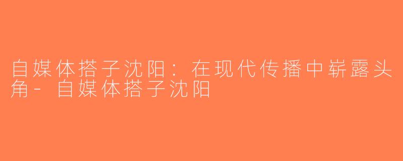 自媒体搭子沈阳：在现代传播中崭露头角-自媒体搭子沈阳