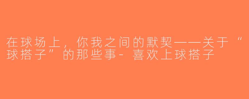 在球场上，你我之间的默契——关于“球搭子”的那些事-喜欢上球搭子