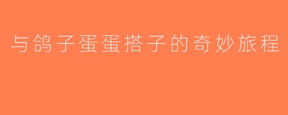 与鸽子蛋蛋搭子的奇妙旅程