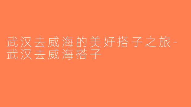 武汉去威海的美好搭子之旅-武汉去威海搭子