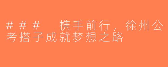 ### 携手前行，徐州公考搭子成就梦想之路