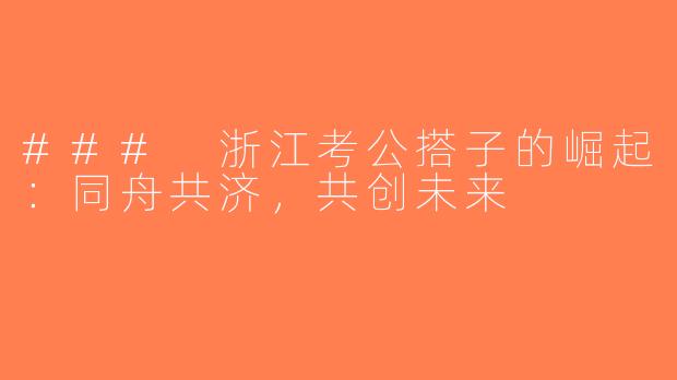 ### 浙江考公搭子的崛起：同舟共济，共创未来