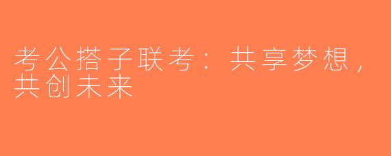 考公搭子联考：共享梦想，共创未来
