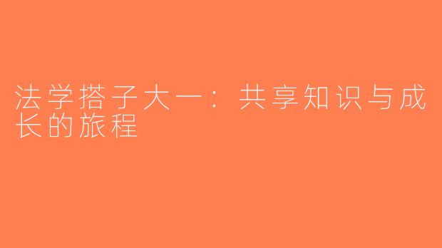 法学搭子大一：共享知识与成长的旅程