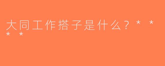 大同工作搭子是什么？****